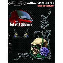 Best Sale ✔️ Hot Stuff Sticker Skull Rose Set, Vinyl 🎁