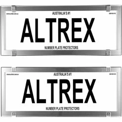 Best Sale ❤️ Altrex Number Plate Protector 6 Figure Chrome Dual Slimline No Lines 6VCC 🎉