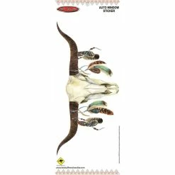 Best Pirce 🥰 Hot Stuff Sticker Cow Skull With Feathers Medium, Vinyl 🎁